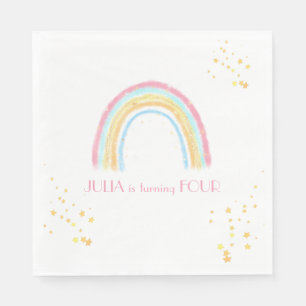 Pastel rainbow sparkling Birthday Napkins