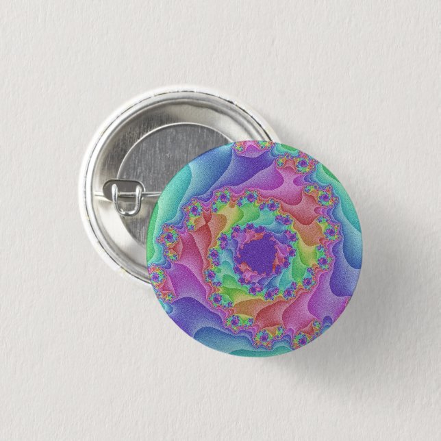 Pastel Rainbow Spiral Button (Front & Back)