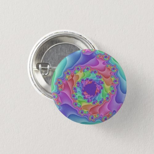 Pastel Rainbow Spiral Button