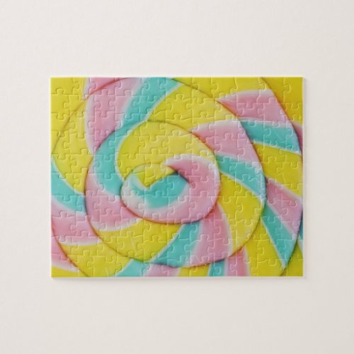  Pastel Rainbow Spiral Candy Photo Jigsaw Puzzle