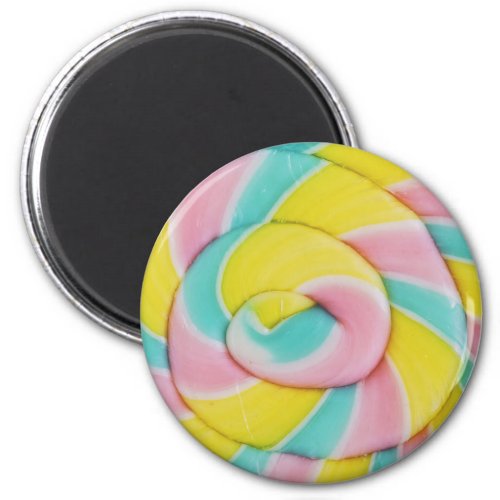 Pastel Rainbow Spiral Candy Photo Magnet