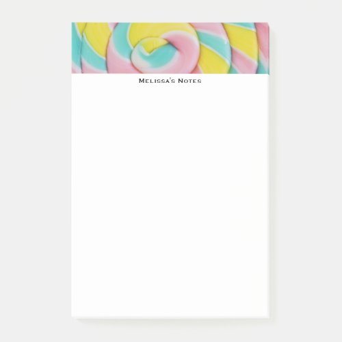 Pastel Rainbow Spiral Candy Photo Post_it Notes
