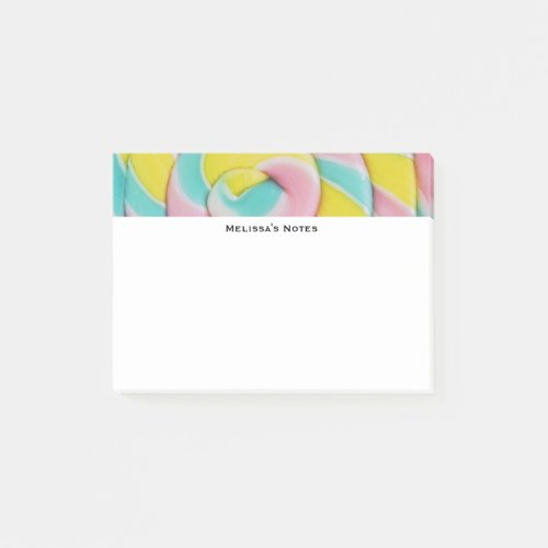 Pastel Rainbow Spiral Candy Photo Post_it Notes