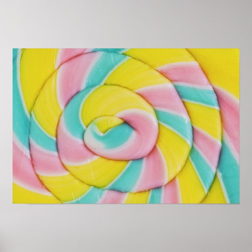 Pastel Rainbow Spiral Candy Photo Poster