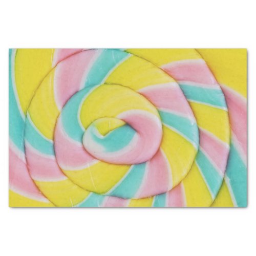 Pastel Rainbow Spiral Candy Photo Tissue Paper