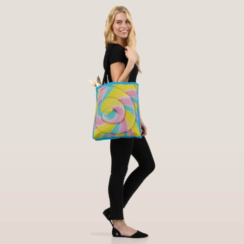 Pastel Rainbow Spiral Candy Photo Tote Bag