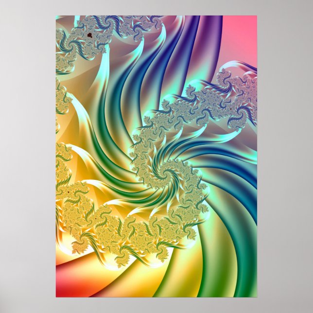 Pastel Rainbow Spiral Poster (Front)