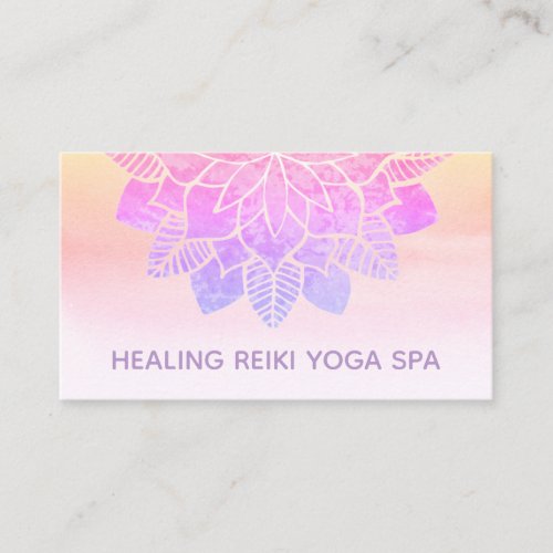  Pastel Rainbow Spiritual Mandala Yoga Reiki Business Card