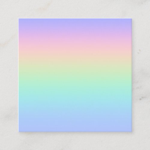 Pastel rainbow square business card