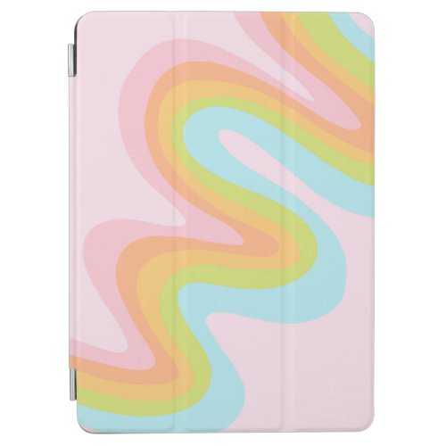 Pastel rainbow squiggle iPad air cover