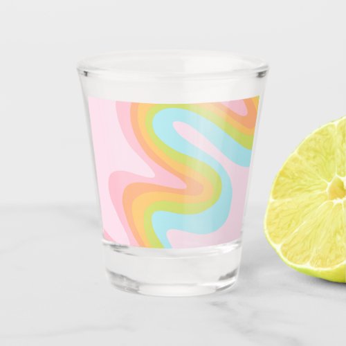 Pastel rainbow squiggle shot glass