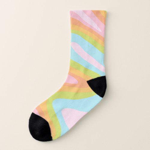 Pastel rainbow squiggle socks
