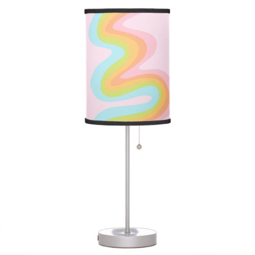 Pastel rainbow squiggle table lamp