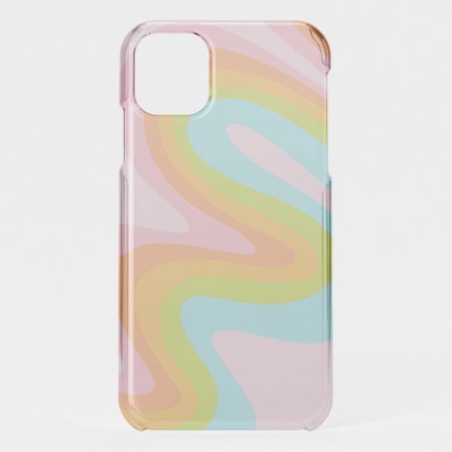 Pastel rainbow squiggle iPhone 11 case
