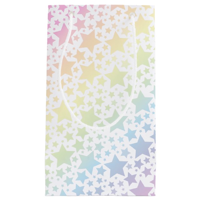 Pastel Rainbow Star Baby Shower Small Gift Bag (Front)