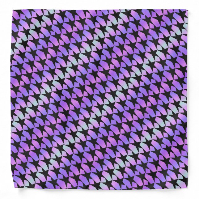Pastel Rainbow Starry Fishnet Space Princess Bandana (Front)