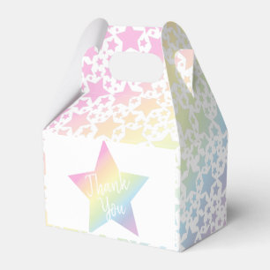 Pastel Rainbow Stars Baby Shower Simple Modern Favor Boxes