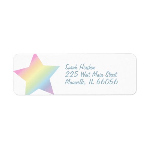 Pastel Rainbow Stars Baby Shower Simple Modern Label