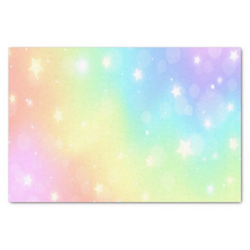 Pastel Rainbow Stars Decoupage Tissue Paper