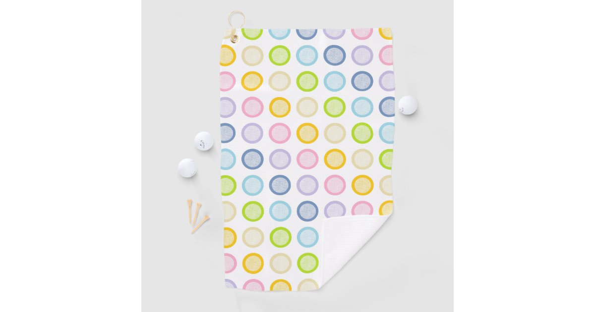 Pastel Rainbow Static Circles Golf Towel Zazzle Com