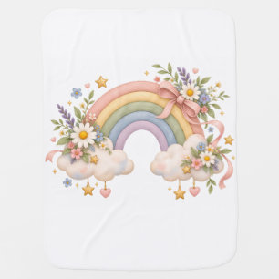 Pastel Rainbow Stationery  Baby Blanket