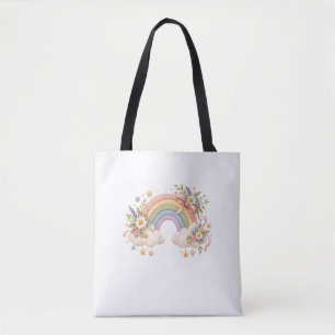 Pastel Rainbow Stationery Tote Bag