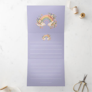 Pastel Rainbow Stationery Tri-Fold Invitation