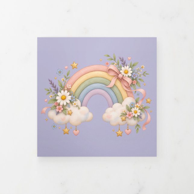 Pastel Rainbow Stationery  Tri-Fold Program (Cover)