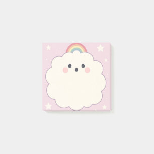 Pastel Rainbow Sticky Notes with Clouds Post It