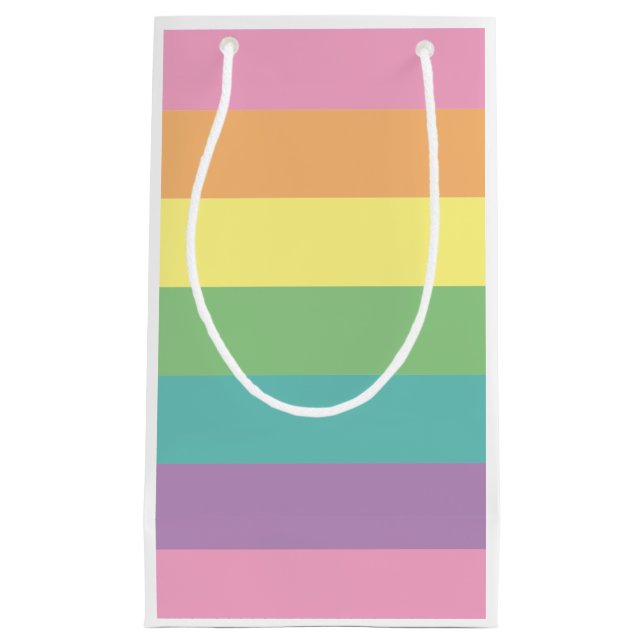 Pastel Rainbow Stripe Gift Bag (Front)