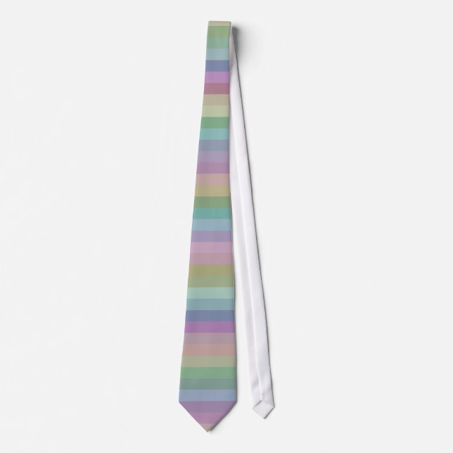 Pastel Rainbow Stripe Neck Tie (Front)
