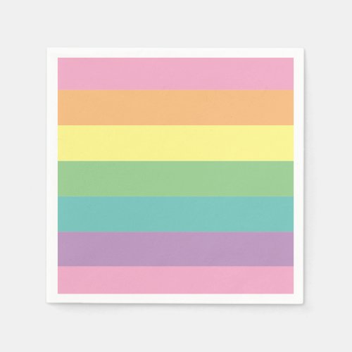 Pastel Rainbow Stripe Paper Napkin