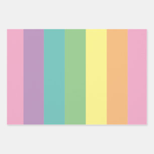 Pastel Rainbow Stripe Wrapping Paper