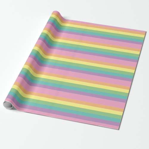 Pastel Rainbow Stripe Wrapping Paper