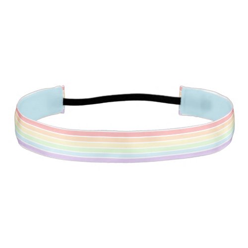 Pastel Rainbow Striped 1 inch Non_Slip Headband