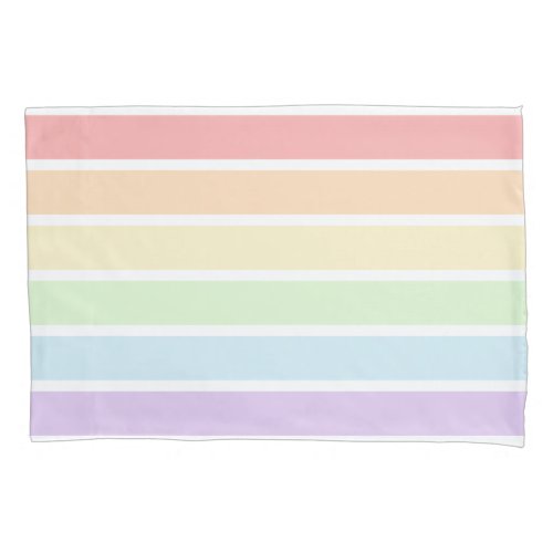 Pastel Rainbow Striped 1 side Pillowcase