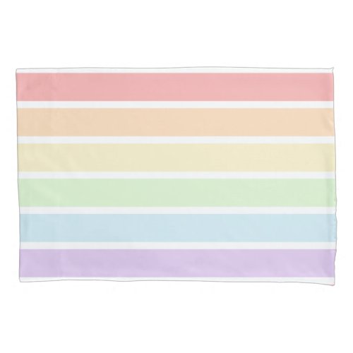Pastel Rainbow Striped 2 sides Pillowcase
