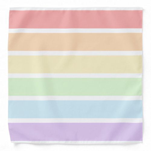 Pastel Rainbow Striped Bandana
