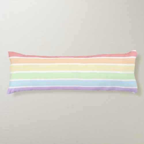 Pastel Rainbow Striped Body Pillow