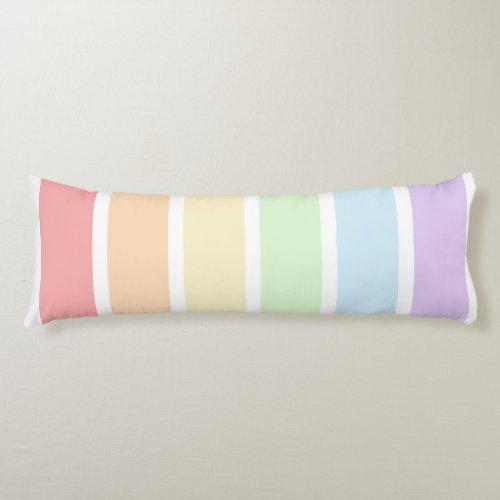 Pastel Rainbow Striped Body Pillow