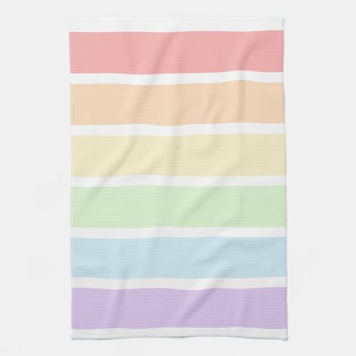 Pastel Rainbow Striped Kitchen Towel