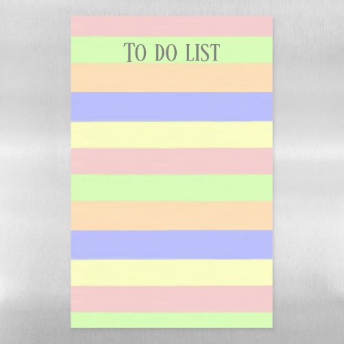 Pastel Rainbow Striped Lines To Do List Magnetic Dry Erase Sheet