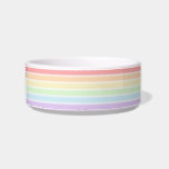 Pastel Rainbow Striped Medium Pet Bowl<br><div class="desc">Pastel Rainbow Stripes</div>