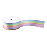 Pastel Rainbow Striped Rainbowcore Decora Kei Satin Ribbon
