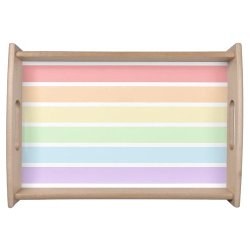 Pastel Rainbow Striped Serving Tray