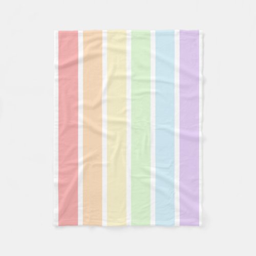 Pastel Rainbow Striped Small Fleece Blanket