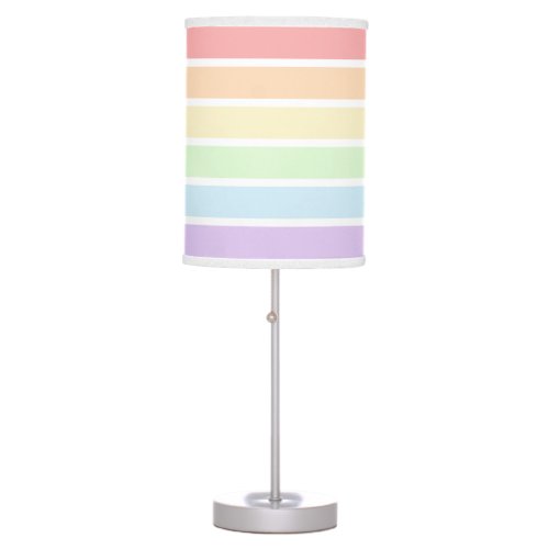 Pastel Rainbow Striped Table Lamp