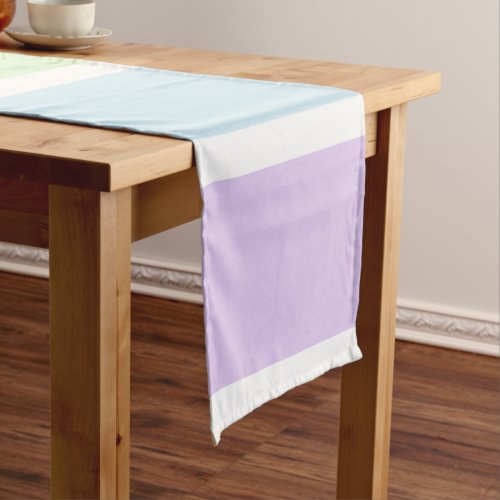 Pastel Rainbow Striped Table Runner