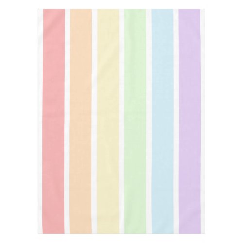 Pastel Rainbow Striped Tablecloth