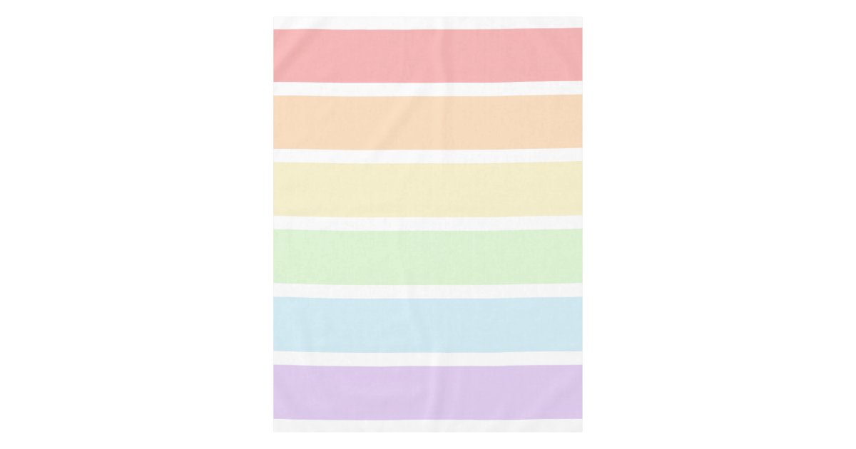 Pastel Rainbow Striped Tablecloth | Zazzle